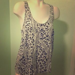 Black and white leopard print racer back tank